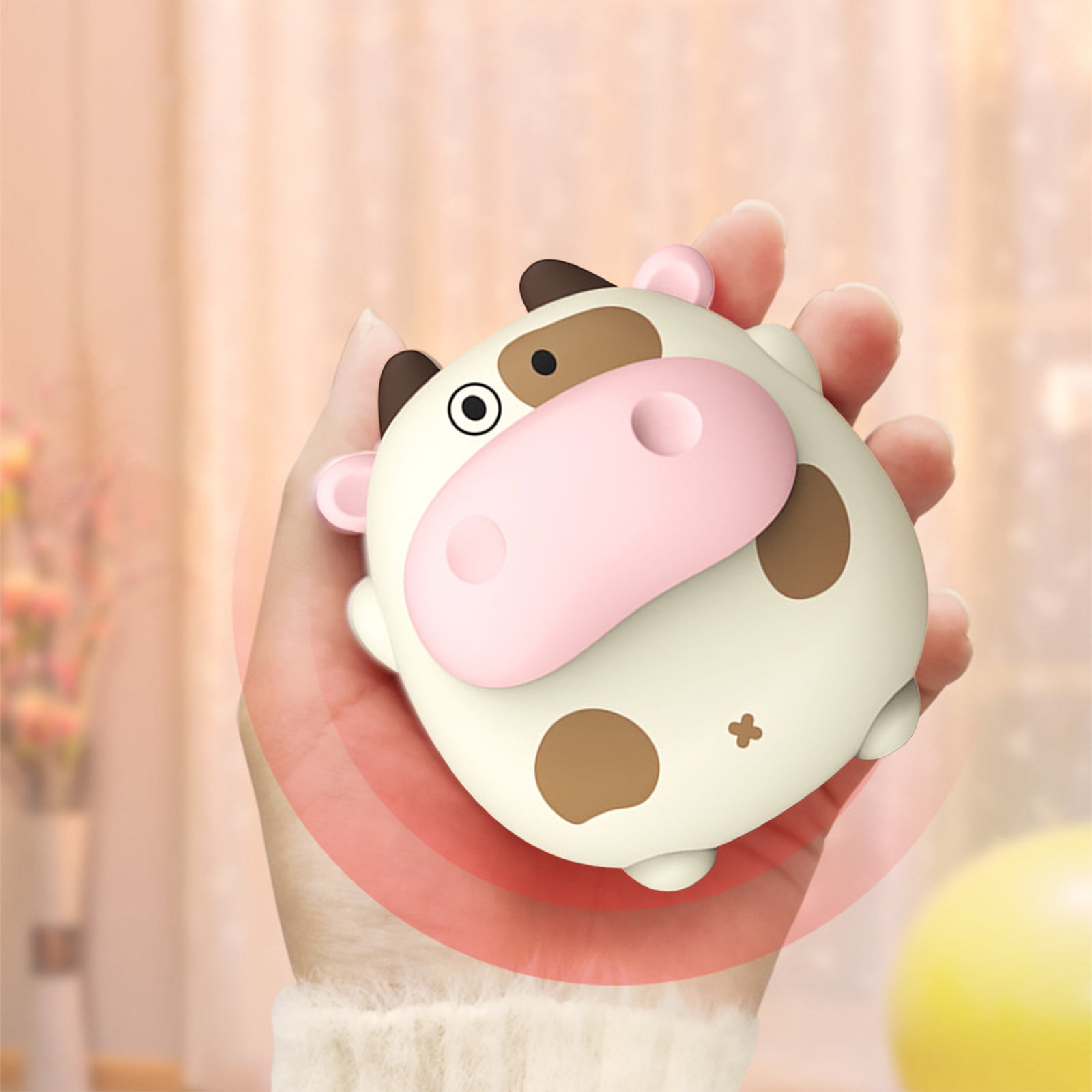 VibHome Winter Cute Cow USB Fast Charging Two Speed Temperature Control Delicate Heating On Both Sides Lightweight And Portable Fast Heating Hand Warmer