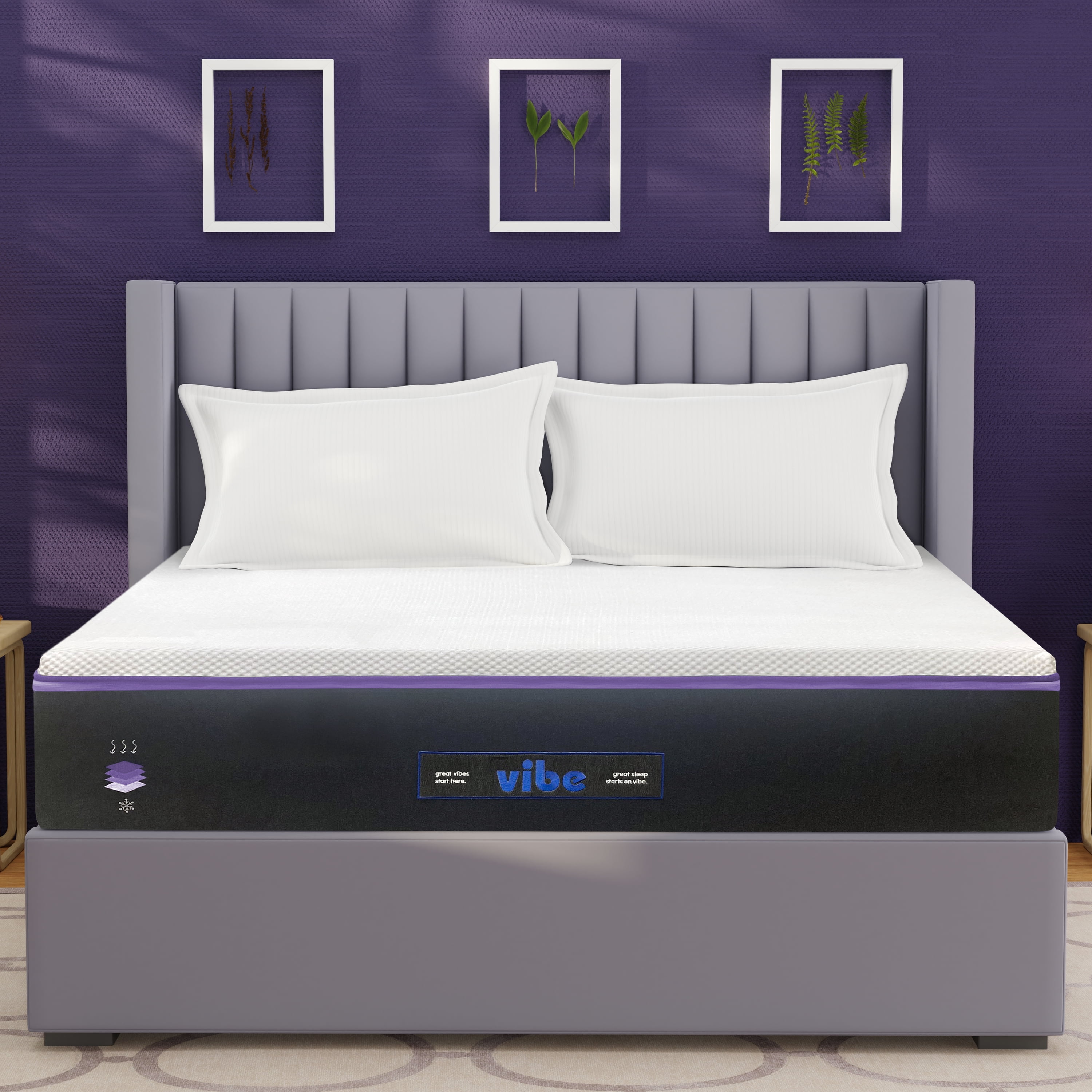 Vibe 13" Luxury Plush Super Cooling Gel Memory Foam Mattress Queen