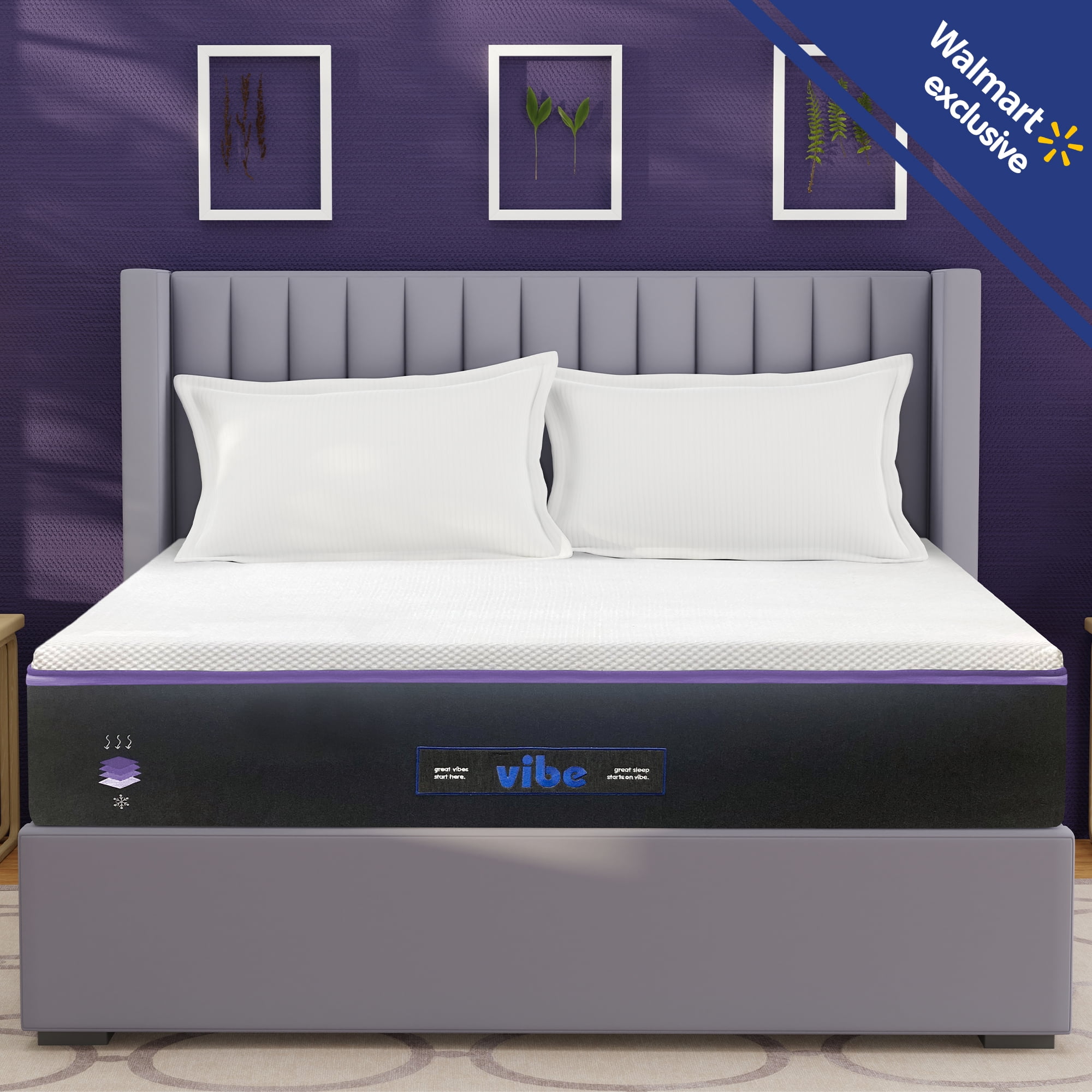 Vibe 13" Queen, Luxury Plush Super Cooling Gel Memory Foam Mattress