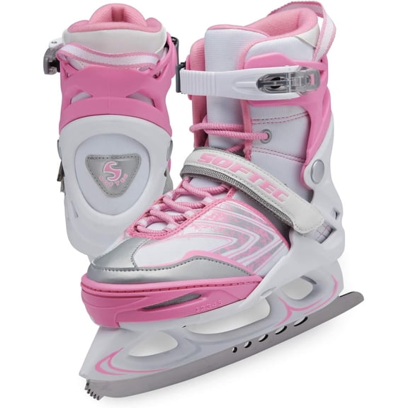 Vibe Adjustable Unisex Figure Skates, Pink, Medium (2 - 6)