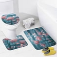 thumbnail image 1 of Vibe Blooming Tulips 3 Piece Bath Rugs Mat Set, Flannel Mats, Machine Washable Carpets Mat for Bathroom Kitchen, Tub Toilet Contour Mat Lid Cover, 1 of 7