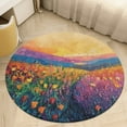 thumbnail image 1 of Vibe Blooming Tulips Floral Medallion Round Rug - Small Round Area Rug, Soft Non-Slip Machine Washable Bedroom Mat Indoor Accent Entry Carpet for Office Desk Dorm Hallway, 1 of 6