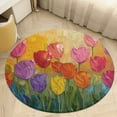 thumbnail image 1 of Vibe Blooming Tulips Round Rugs -Washable Non-Slip Small Round Area Rug Throw Soft Circle Rugs for Bedroom, Modern Print Indoor Carpet for Entryway Sofa Living Room, 1 of 6