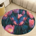 thumbnail image 1 of Vibe Blooming Tulips Round Rugs -Washable Non-Slip Small Round Area Rug Throw Soft Circle Rugs for Bedroom, Modern Print Indoor Carpet for Entryway Sofa Living Room, 1 of 6