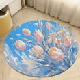 thumbnail image 1 of Vibe Blooming Tulips Round Rugs -Washable Non-Slip Small Round Area Rug Throw Soft Circle Rugs for Bedroom, Modern Print Indoor Carpet for Entryway Sofa Living Room, 1 of 6