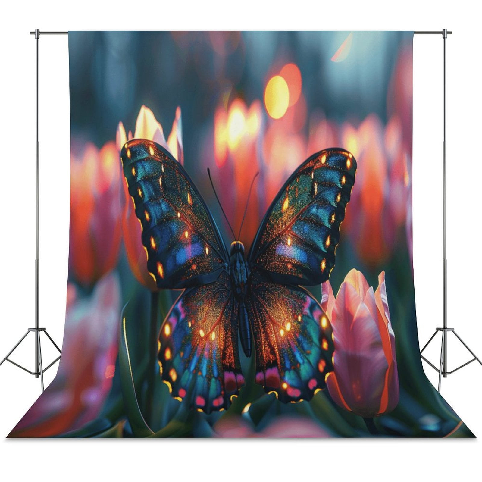 Vibe Blooming Tulips Spring Wall Backdrop Background Floral Backdrops ...
