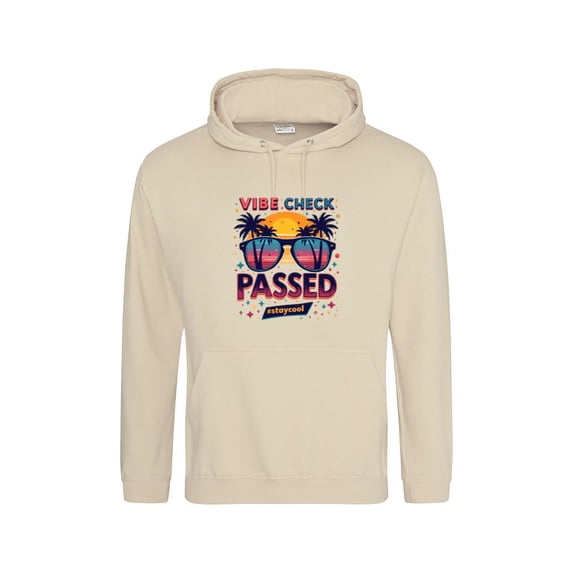 Vibe Check Passed Retro Sunset Cool Vibes Graphic Design Hoodie