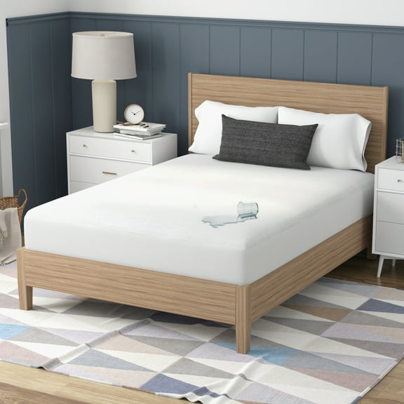 Vibe Clean + Cozy Premium Fitted Washable Terry Cloth Water Resistant Mattress Protector, Twin