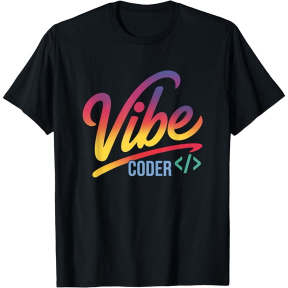 Vibe Coder Funny Gradient Dev Code Syntax Sarcastic Chill T-Shirt