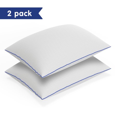 Vibe Cooling Gel-Infused Shredded Memory Foam Pillow, 2 Pack, Oversized (15” x 27”)