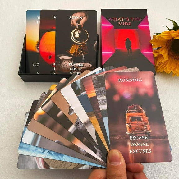 What's The Vibe Oracle Cards Deck, Oracle Cards for Beginners, Oracle Deck Used for Career and Life Relationships, Twin Flame, Soulmate, Karmic Connection