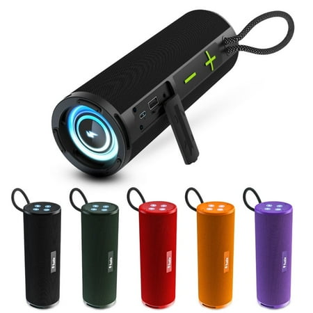 Vibe Portable Wireless Bluetooth Speaker by Fuzix – 7W High-Power Sound, Long Lasting Battery, Dynamic LED Lights, TWS Stereo, TF Card, U Disk, AUX, FM Radio Audio Compact
