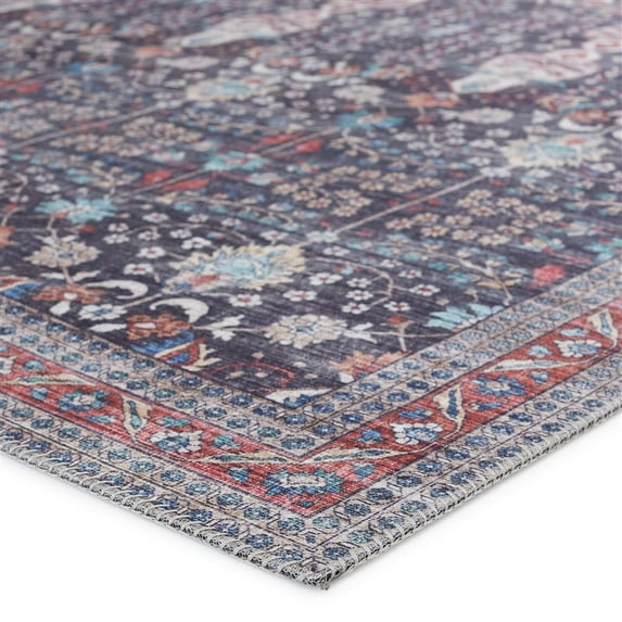 Vibe by Jaipur Living Calla Oriental Blue/ Red Area Rug (5'3"X7'6")