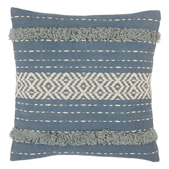 Vibe by Jaipur Living Palmyra Blue White Tribal Down Throw Pillow 20 inch 20"X20"
