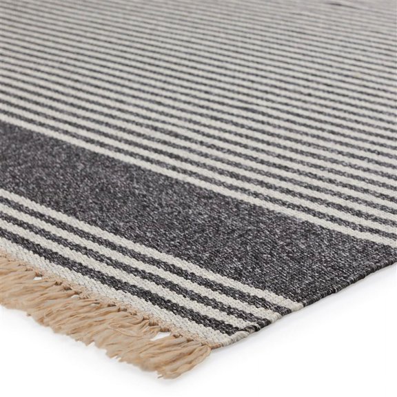 Vibe by Jaipur Living Strand Indoor/ Outdoor Striped Dark Gray/ Beige Area Rug (5'X8')
