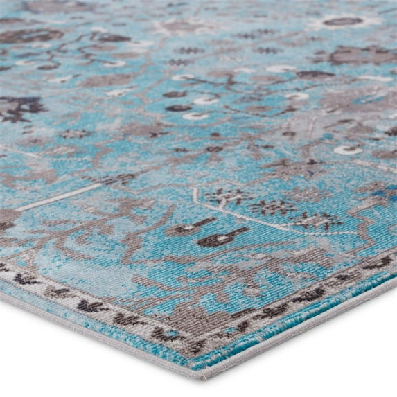 Vibe by Jaipur Living Zaniah Trellis Light Blue/ Gray Area Rug (6'7"X9'6")