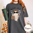 thumbnail image 1 of VibeNest Studio Unisex Boo-Jee Ghost Leopard Print Cute Halloween Fall Garment-Dyed Graphic Tee, 1 of 5