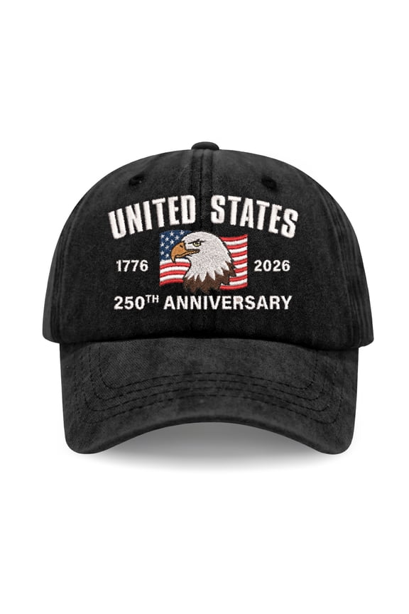 Unisex United States 250th Anniversary 1776-2026 Eagle Patriotic Vintage Washed Embroidered Cap
