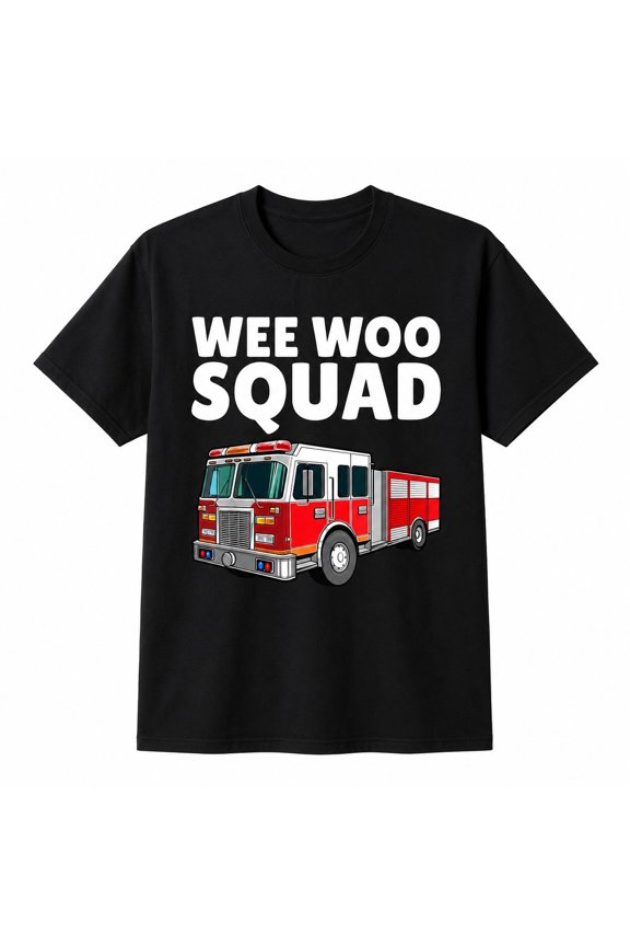 Wee Woo Squad Fire Truck Graphic, Unisex Classic Fit Tee