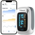 thumbnail image 1 of Vibeat Pulse Oximeter Bluetooth Blood Oxygen Monitor with SpO2 and Heart Rate Tracking for Aviation and High Altitude Sports, Silver, 1 of 12