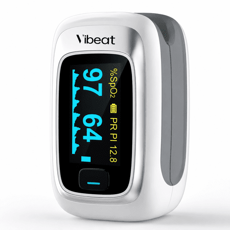 Vibeat Fingertip Pulse Oximeter, Blood Oxygen Saturation & Heart Rate Monitor with OLED Display, SpO2 Finger Monitor for Sports & Aviation Use, S5