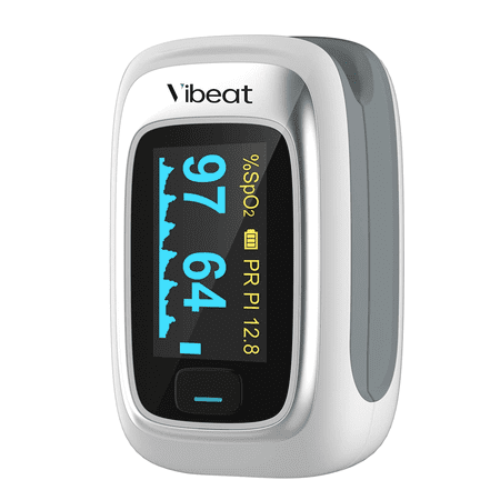 Vibeat Fingertip Pulse Oximeter, Blood Oxygen Saturation & Heart Rate Monitor with OLED Display, SpO2 Finger Monitor for Sports & Aviation Use, S5