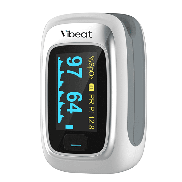 Vibeat Fingertip Pulse Oximeter, Blood Oxygen Saturation & Heart Rate Monitor with OLED Display, SpO2 Finger Monitor for Sports & Aviation Use, S5