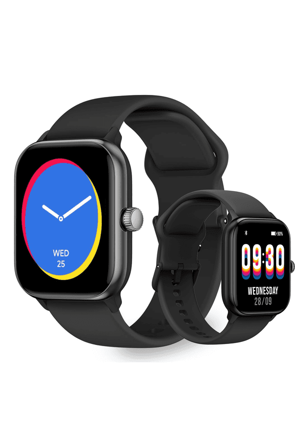 Smart Watch for Men, 1.85" AMOLED Screen with Bluetooth Call & Voice Control, 110+ Sport Modes, IP68 Waterproof Fitness Tracker for Android iOS, Black