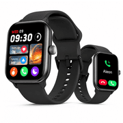 Vibeat Smart Watch for Men, 1.85 AMOLED Screen with Bluetooth Call & Voice Control, 120+ Sport Modes, IP68 Waterproof Fitness Tracker for Android iOS, Black