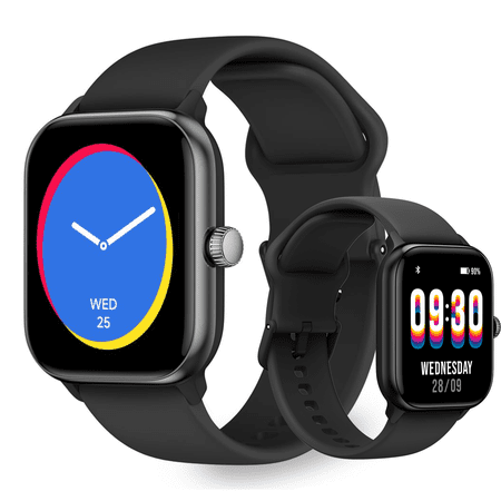 Vibeat Smart Watch for Men, 1.85" AMOLED Screen with Bluetooth Call & Voice Control, 110+ Sport Modes, IP68 Waterproof Fitness Tracker for Android iOS, Black