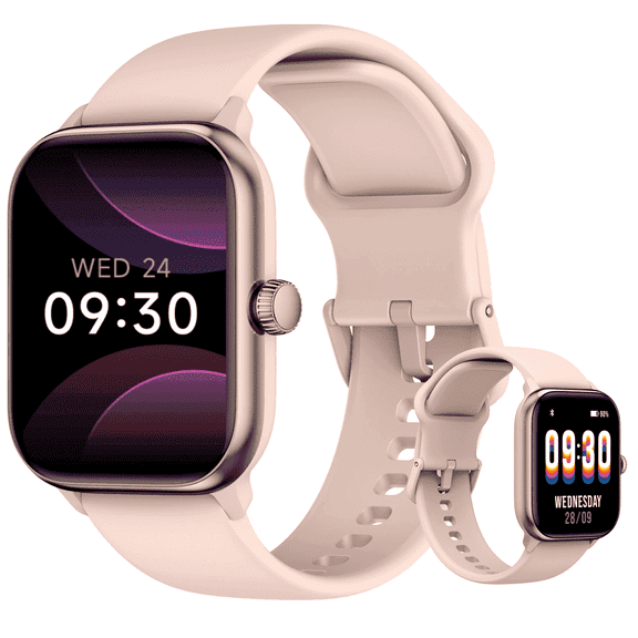 Vibeat GTX10 Smart Watch - 1.85" AMOLED Smartwatch w/ Alexa | IP68 | Fitness, Compatible with iOS/Android, Pink