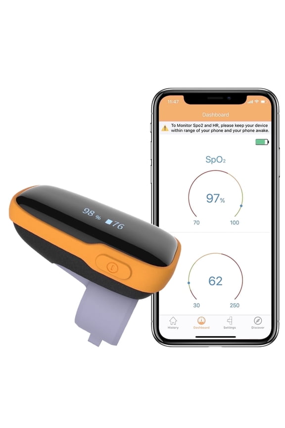Sport Ring WearO2 -  Wearable Finger Pulse Oximeter, Continuous Oxygen Monitor for Running/Hiking/Cycling