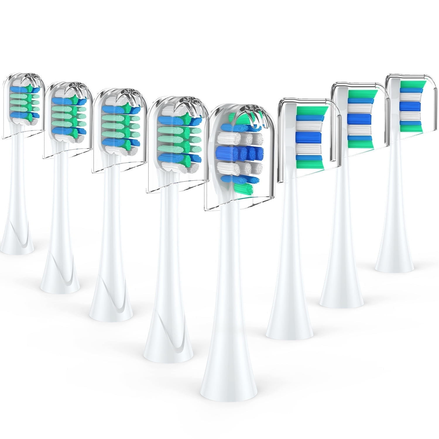 Vibeey Brush Heads, Replacement Toothbrush Heads Compatible with All Snap-on Handles-8 Packs