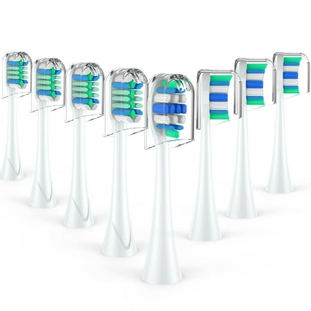 Vibeey Brush Heads, Replacement Toothbrush Heads Compatible with All Snap-on Handles-8 Packs