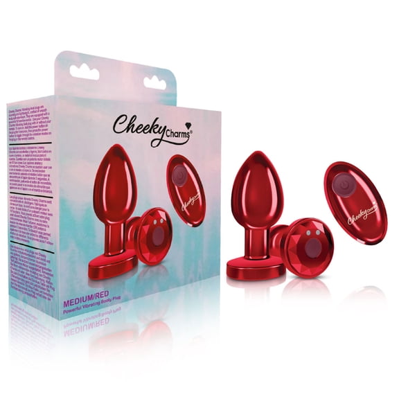 Vibrating Red Metal Remote Plug - Medium