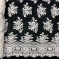 thumbnail image 1 of Vibernum Bridal Lace Sequins Beaded Scallop Fabric for Dresses 52’’ BTY (White), 1 of 6