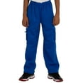 thumbnail image 1 of Vibes Pro Active Boy's Blue CVC Fleece Cargo Pull On Pants Open Bottom Size L, 1 of 5
