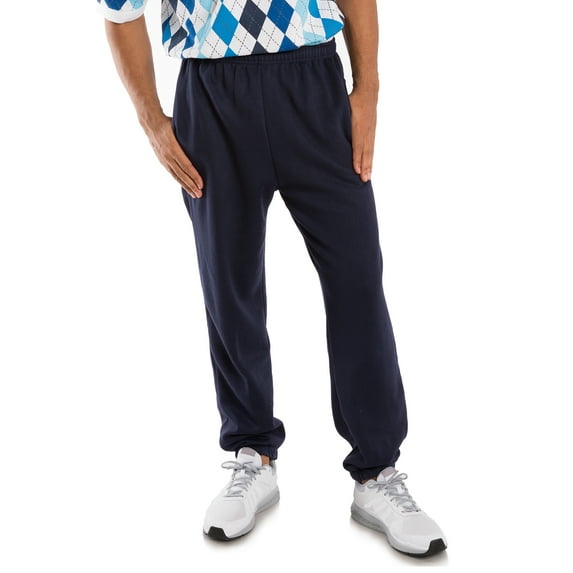 Vibes Men's Fleece Pull-On Sweatpants Relaxed Fit Elastic Bottom