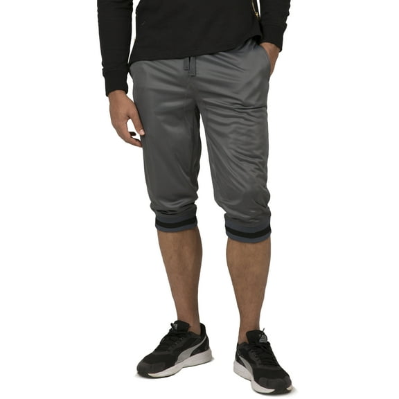 Vibes Men Tricot Jogger Capri 18" Inseam Charcoal Black X-Large