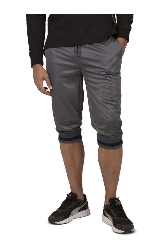 Men Tricot Jogger Capri 18" Inseam Charcoal Black X-Large