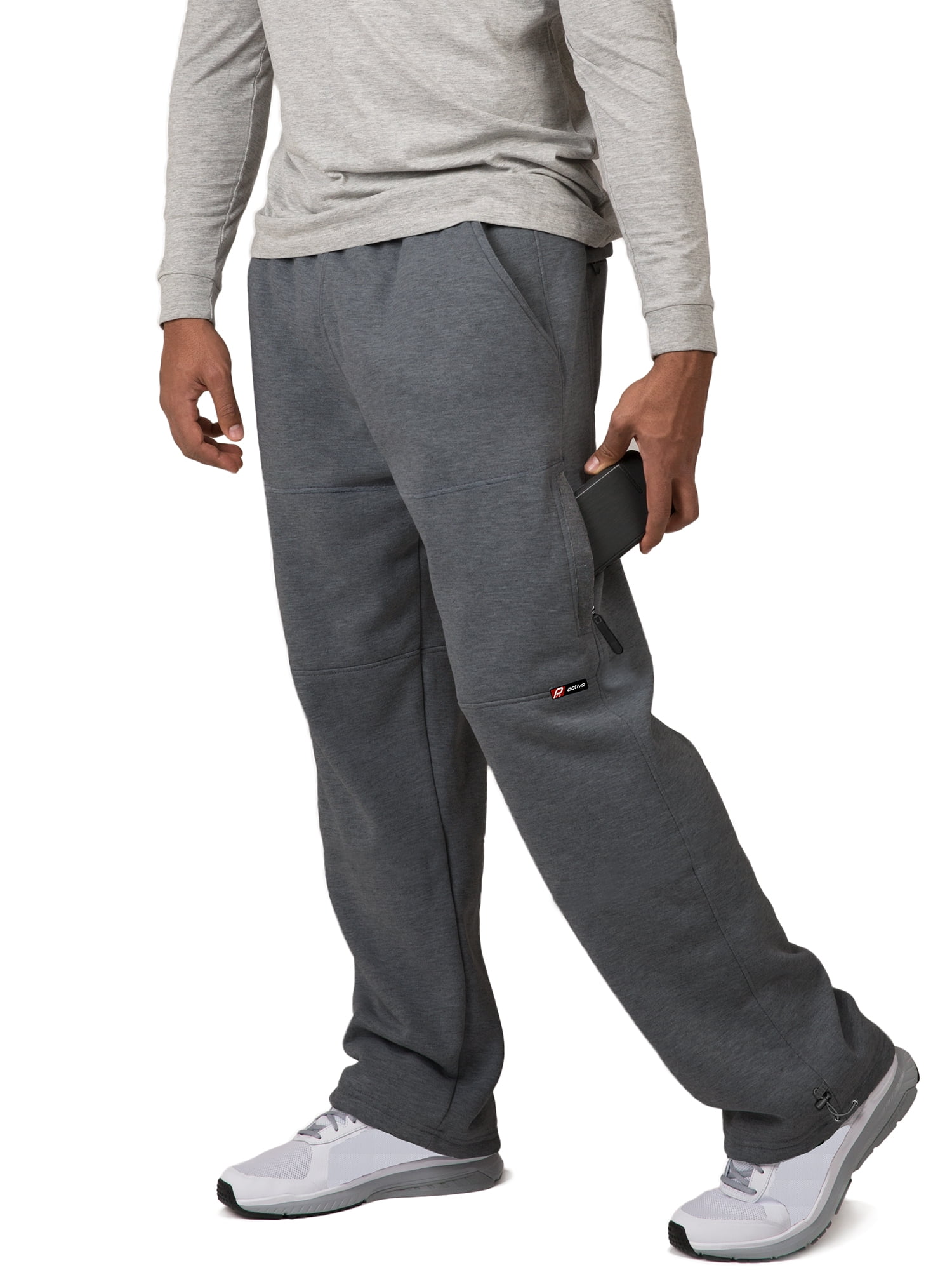Vibes Men s Big Tall Fleece Fashion Jogger Sweatpants with Cargo Zipper Pockets Adjustable Bungee Cord Walmart