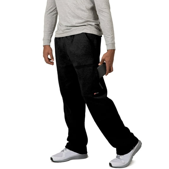 Vibes Men's Cargo Zipper Pocket Sweatpants Adjustable Leg Open