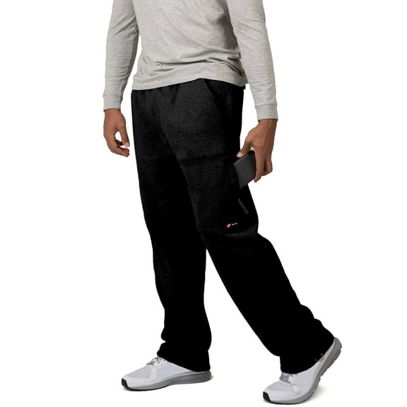 Vibes Men's Cargo Zipper Pocket Sweatpants Adjustable Leg Open