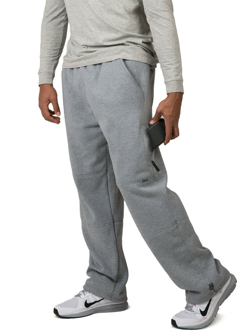 Vibes Men's Cargo Zipper Pocket Sweatpants Adjustable Bungee