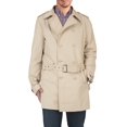 thumbnail image 1 of Vibes Men's Double Breasted Short Trenchcoat Khaki 2X-Large, 1 of 5