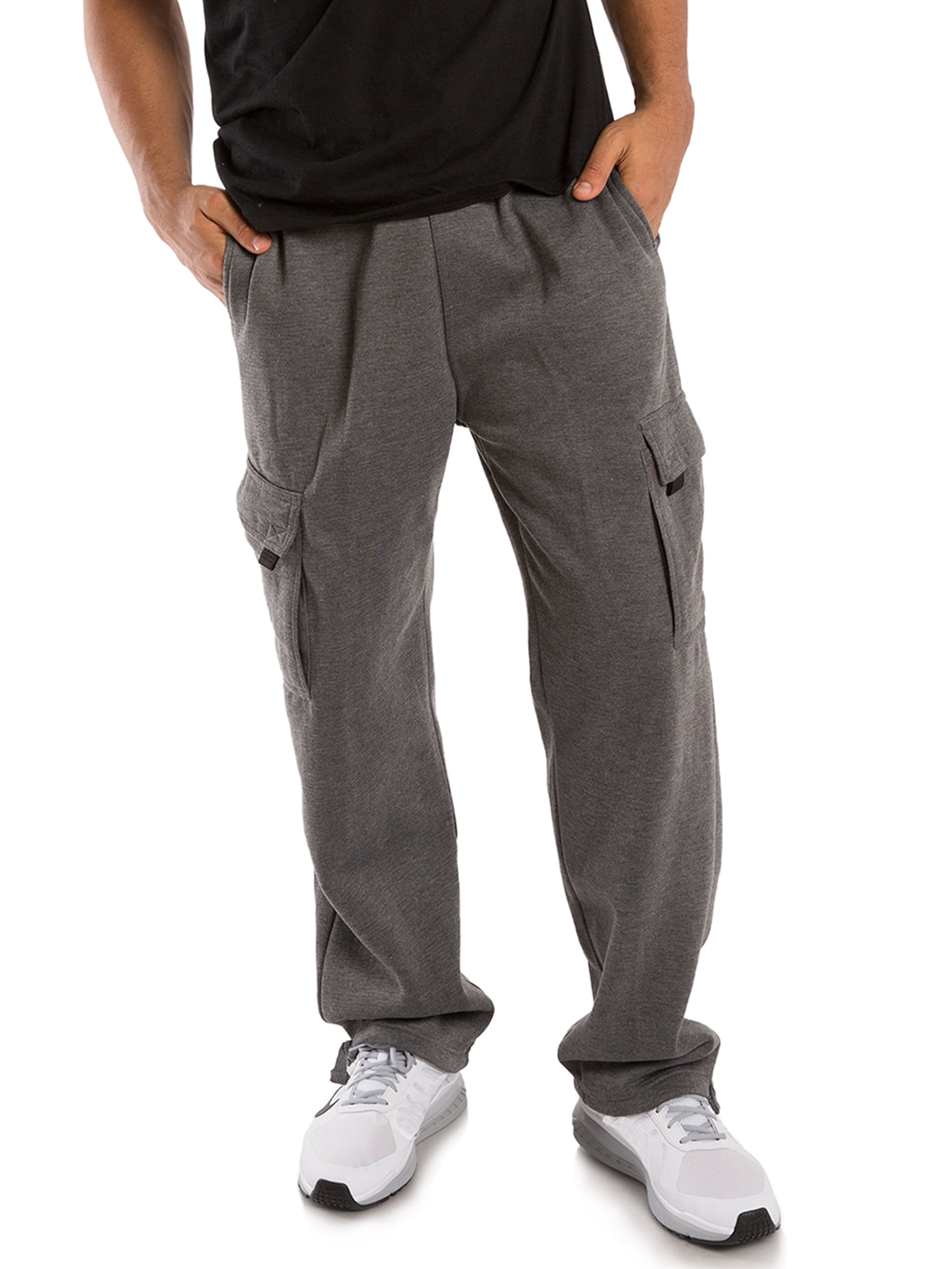 【SCENERITY】Cargo SweatPants Vibes Men's Adjustable Bungee Cord Fleece Cargo Sweatpants