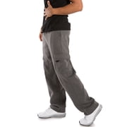 Vibes Mens Relaxed Fit Fleece Cargo Adjustable Leg Open Sweatpants