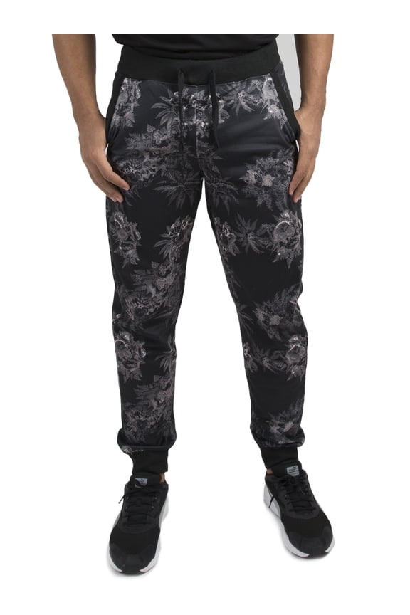 Men's Relaxed Fit Printed Fleece Jogger Sweat Pants