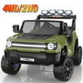 thumbnail image 1 of Funcid 24 Volt Ride on Toys, 2WD/4WD Switchable 800W 2-Seater Ride on Truck, 7AH Battery Powered Ride on Cars with Remote Control, Electric Car for Kids w/ Bluetooth, Music, Spring Suspension, Green, 1 of 10