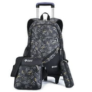 VBIGER Vibger School Backpack 3PCS Kids Rolling Backpack - Wheeled Backpack Kids Rolling Bookbag with Cross-body Bag, Pencil Bag for Boys and Grils, Black